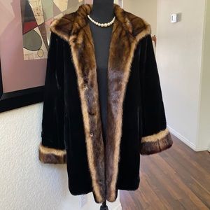 Velvet- Faux Fur Coat